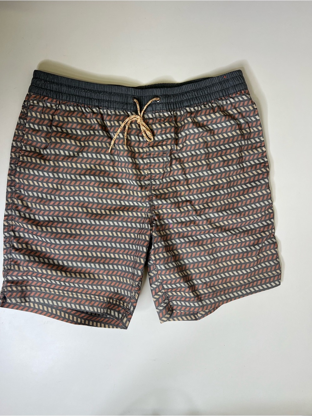 Howler Brothers Geo Chevron Swim Trunks - Brown, Tan, Navy